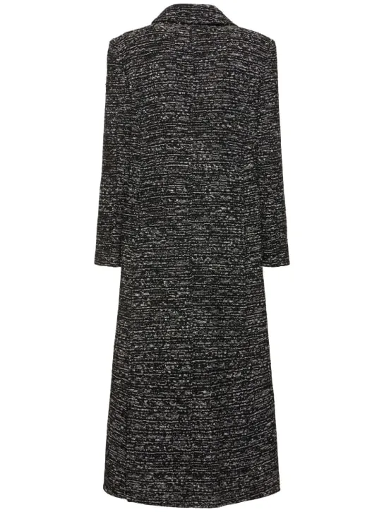 Alberta Ferretti   Double breasted wool tweed long coat 