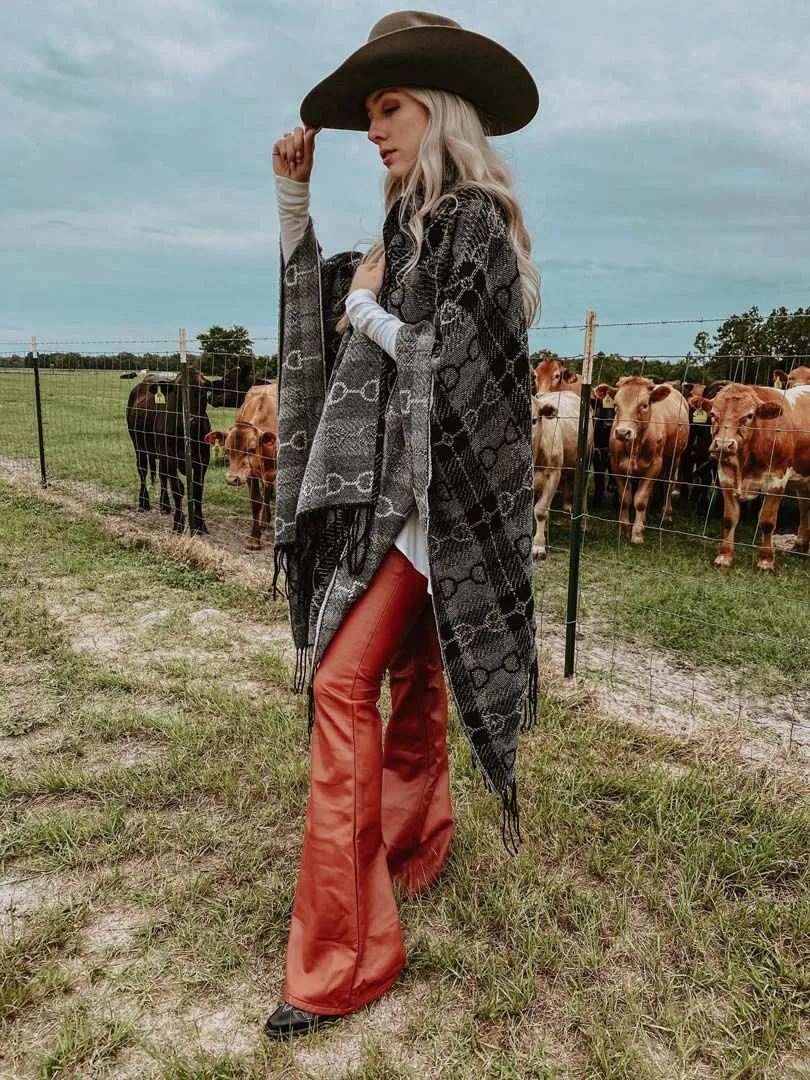 AWST Intl Snaffle Bit Plaid Poncho