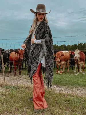 AWST Intl Snaffle Bit Plaid Poncho