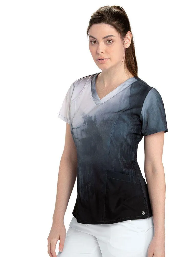 Barco One Women's Print V-Neck Scrub Top | Thermal Springs