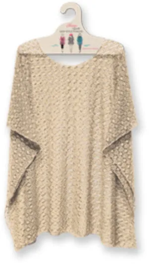 beige mesh poncho Case of 10