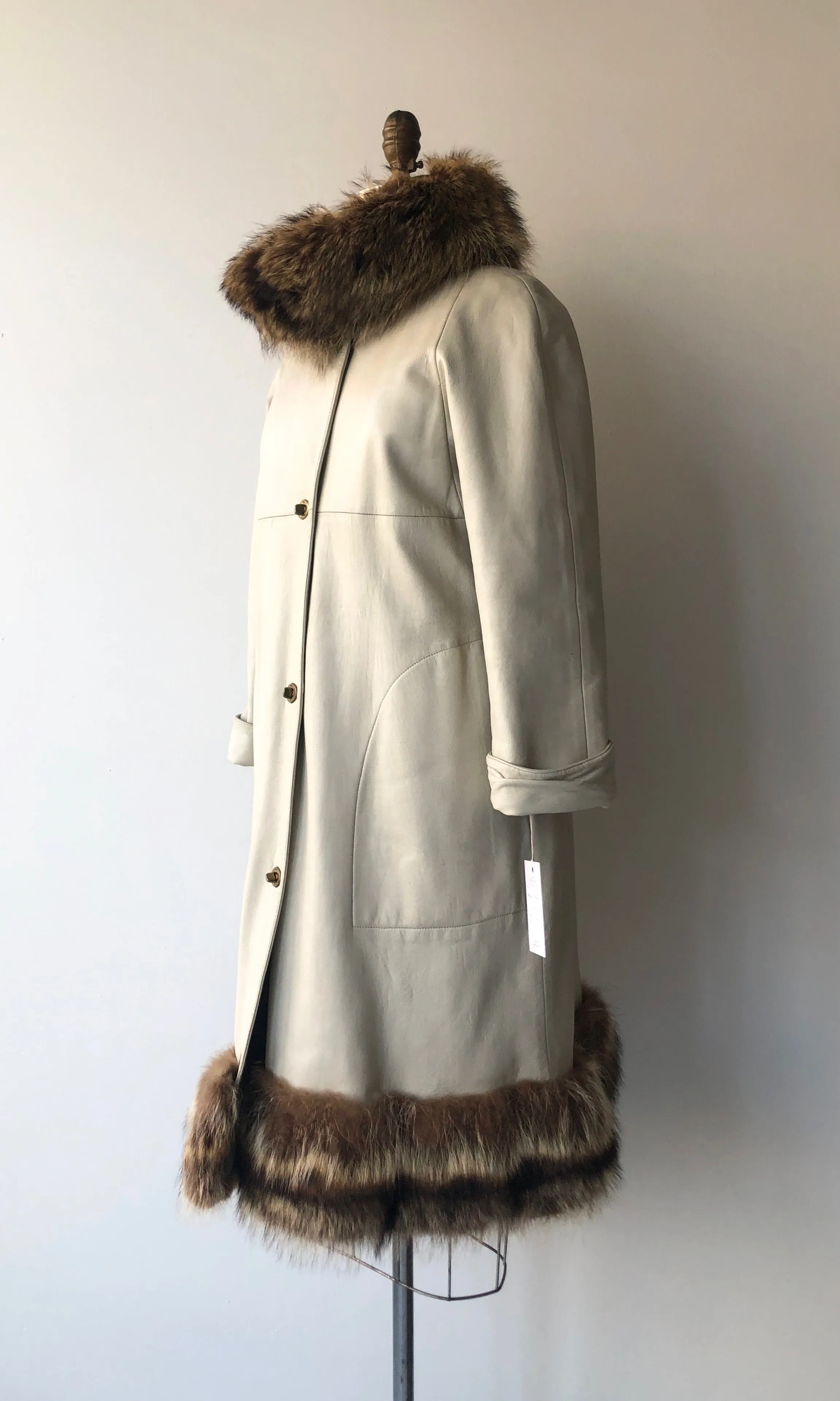 Bonnie Cashin Leather & Fur Coat