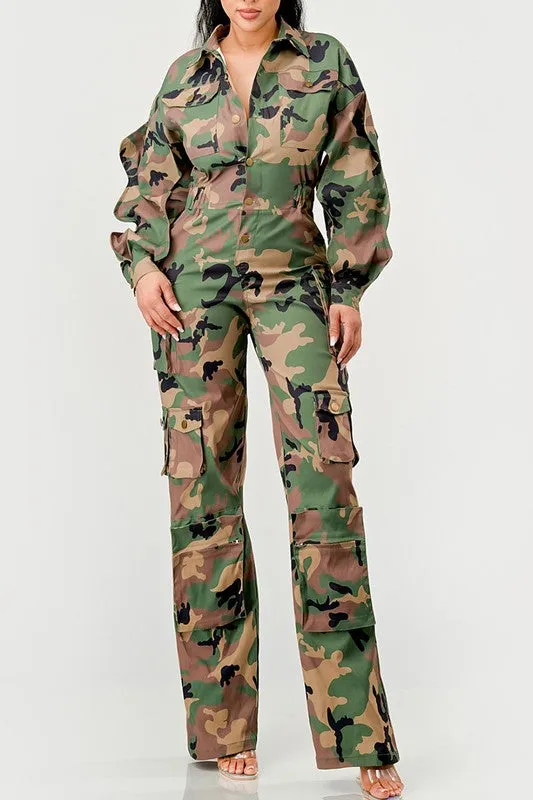 Camo Cutie- Camouflage Denim Jumpsuit