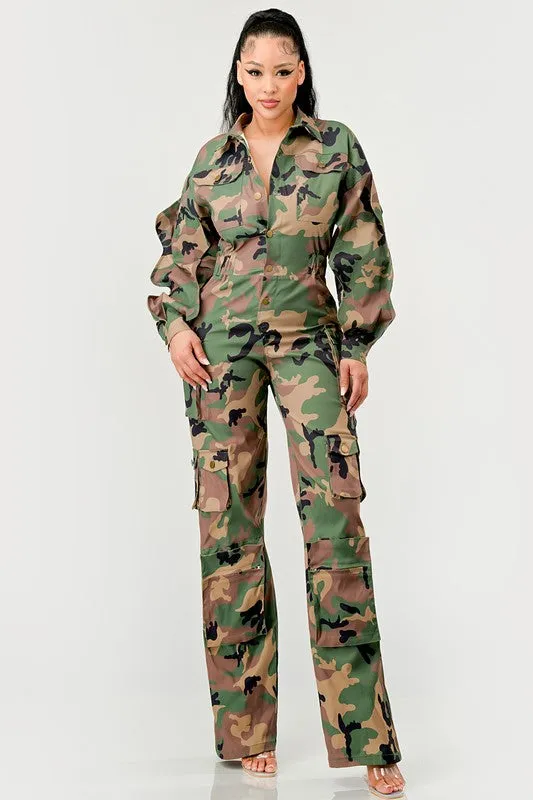 Camo Cutie- Camouflage Denim Jumpsuit