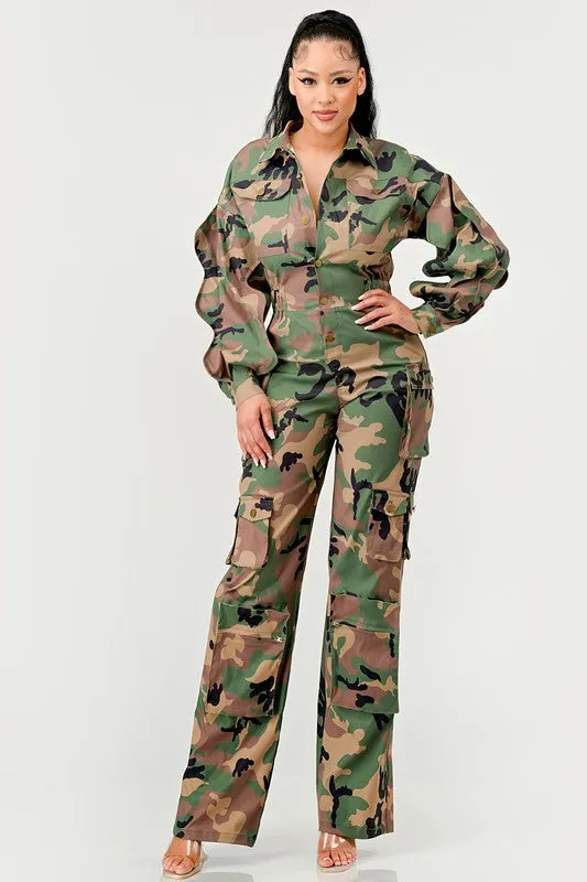 Camo Cutie- Camouflage Denim Jumpsuit