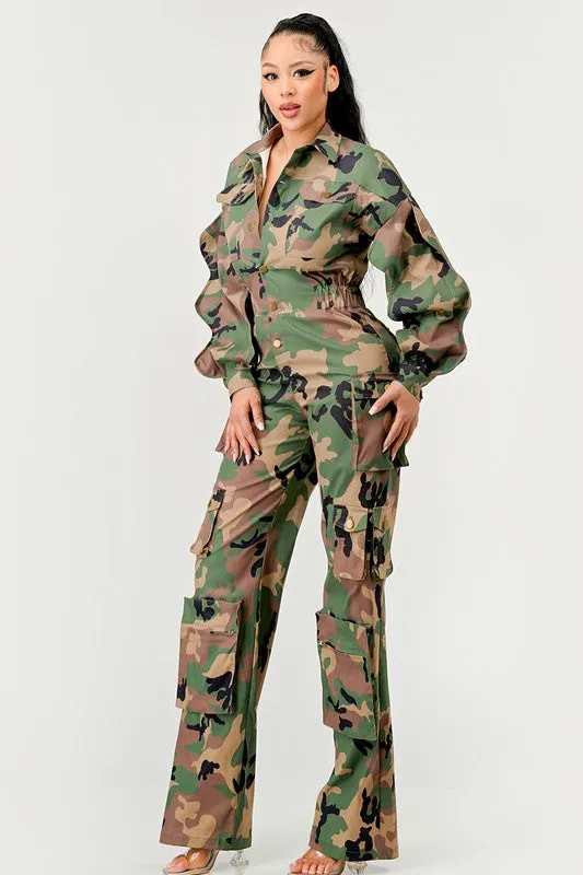 Camo Cutie- Camouflage Denim Jumpsuit