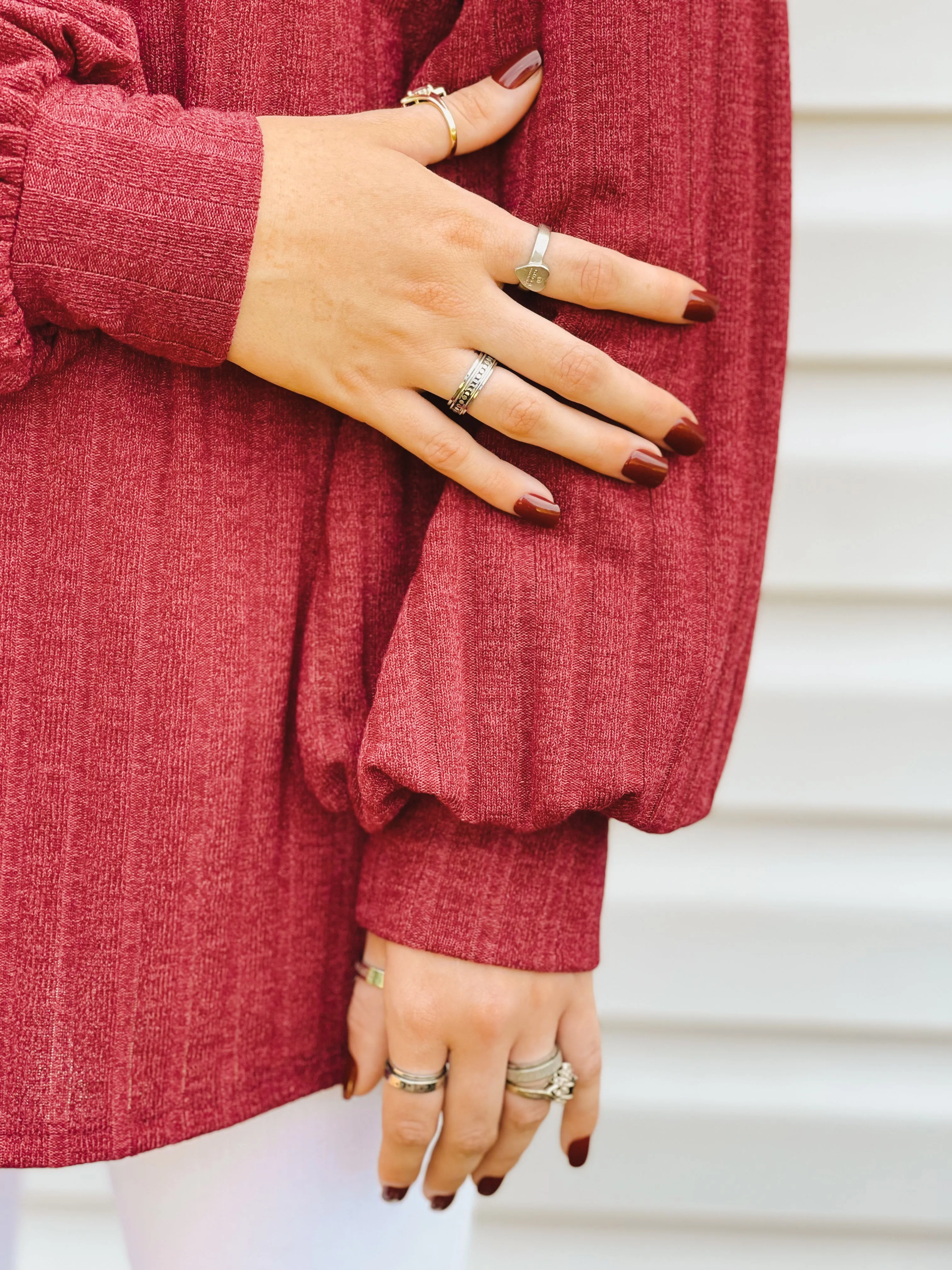 Candy Apple Open One-Shoulder Turtleneck