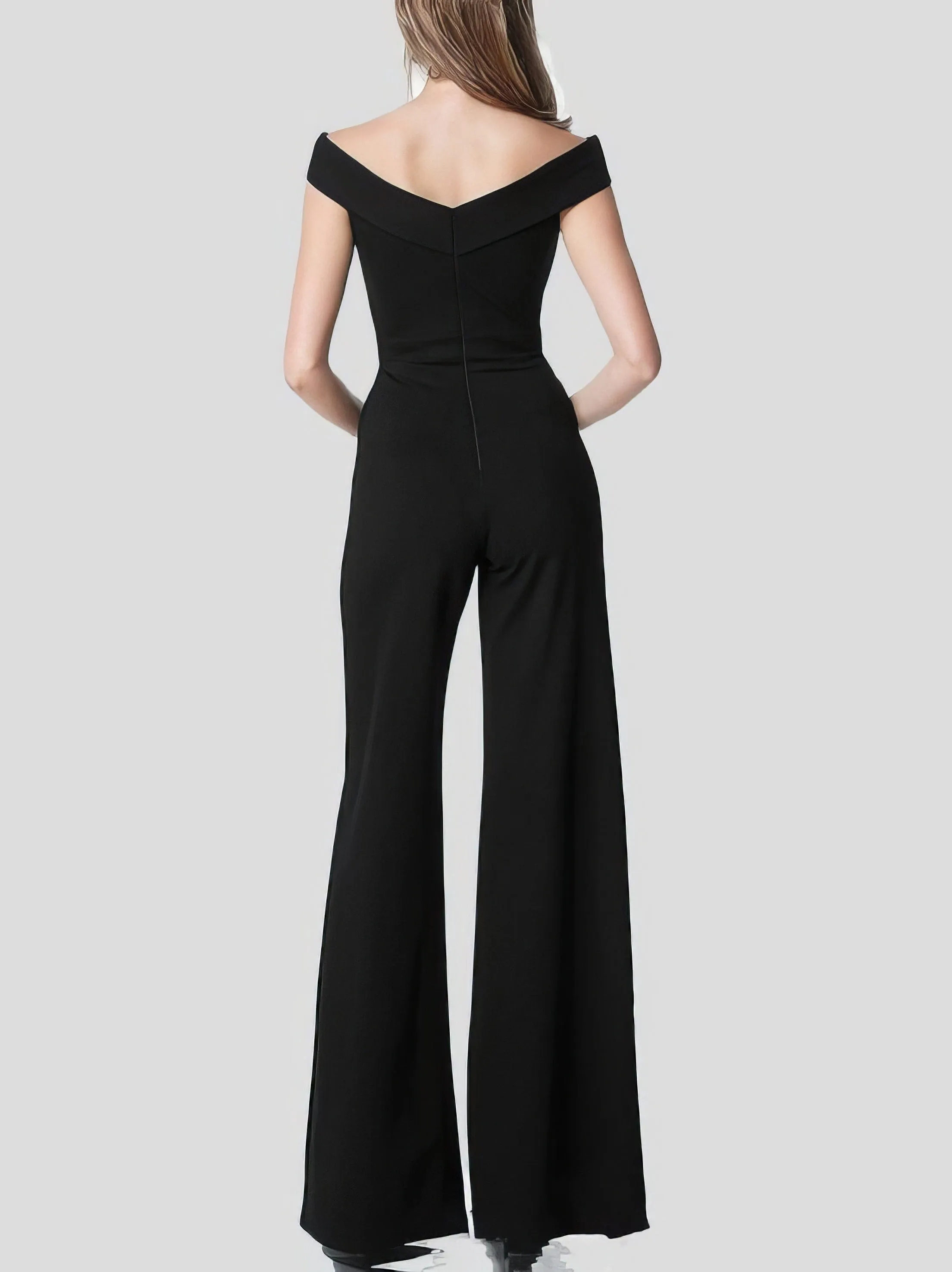 Elegant One Line Collar Chic Jumpsuit