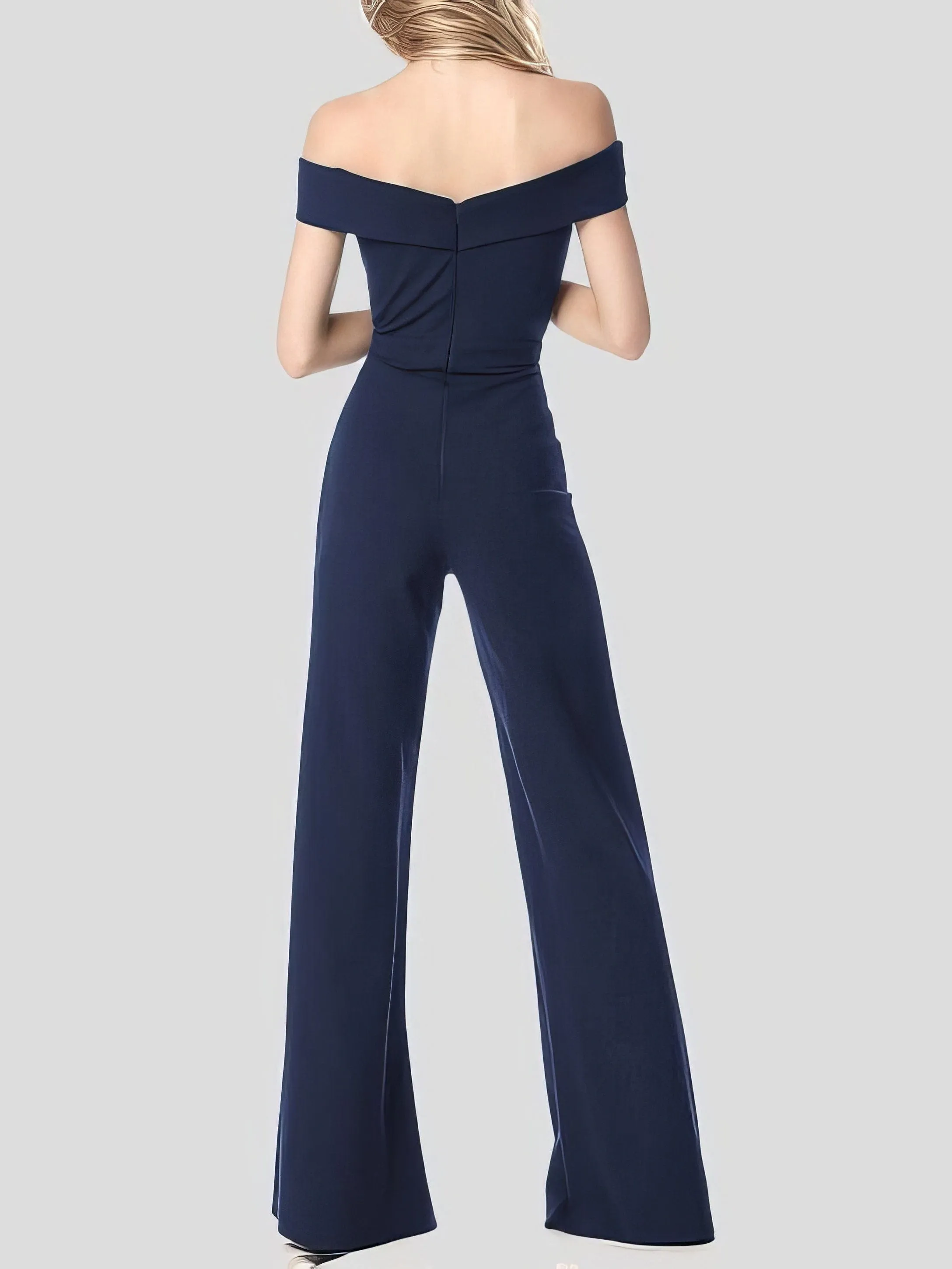 Elegant One Line Collar Chic Jumpsuit