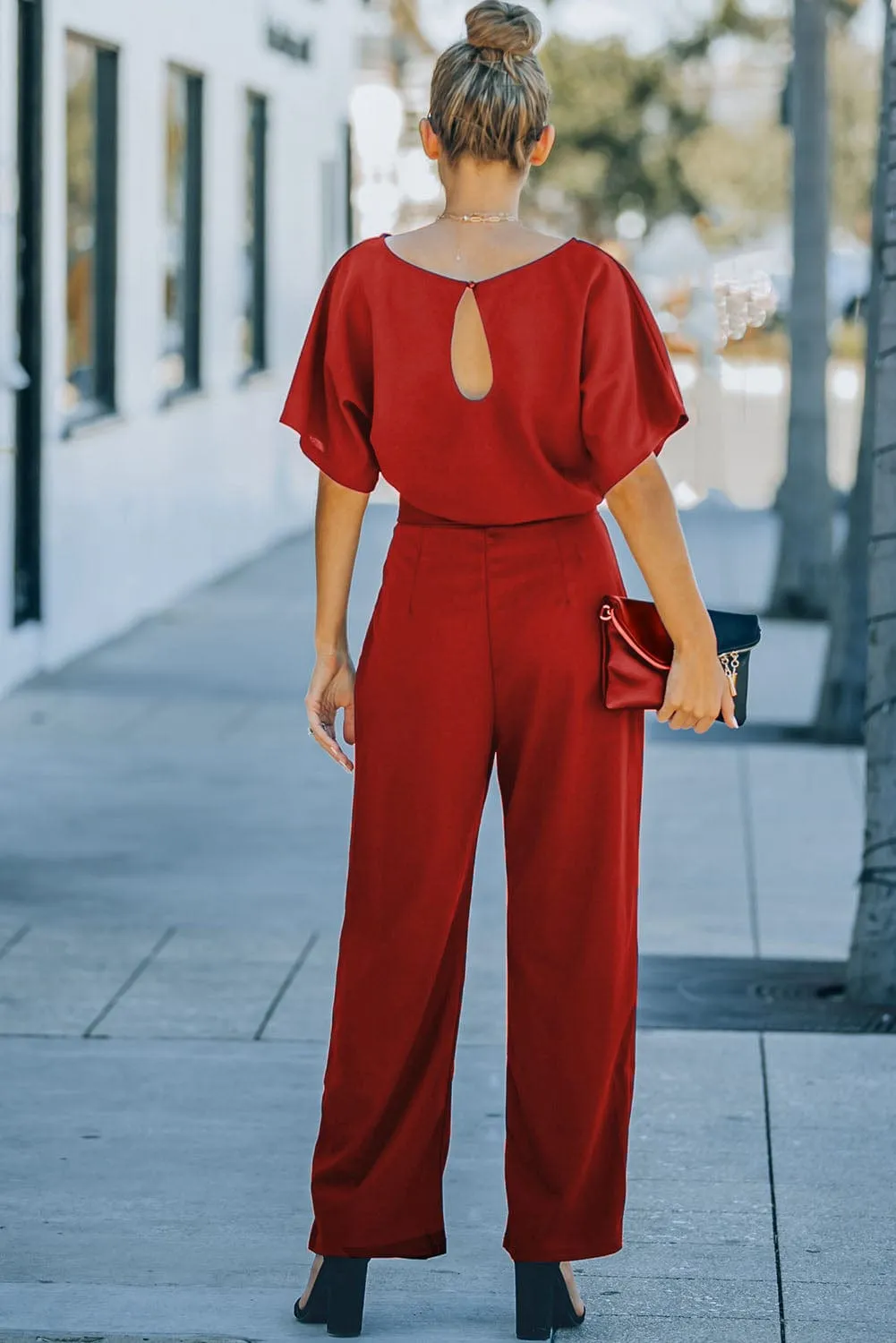 Elegant One Line Collar Chic Jumpsuit