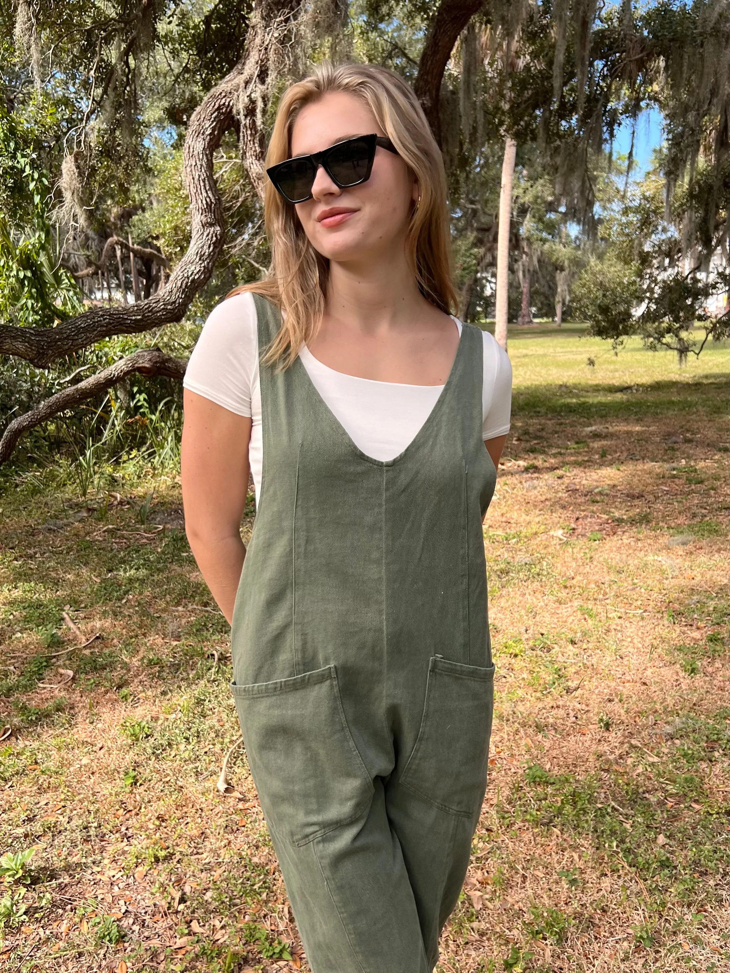 FLETCHER JUMPSUIT IN OLIVE