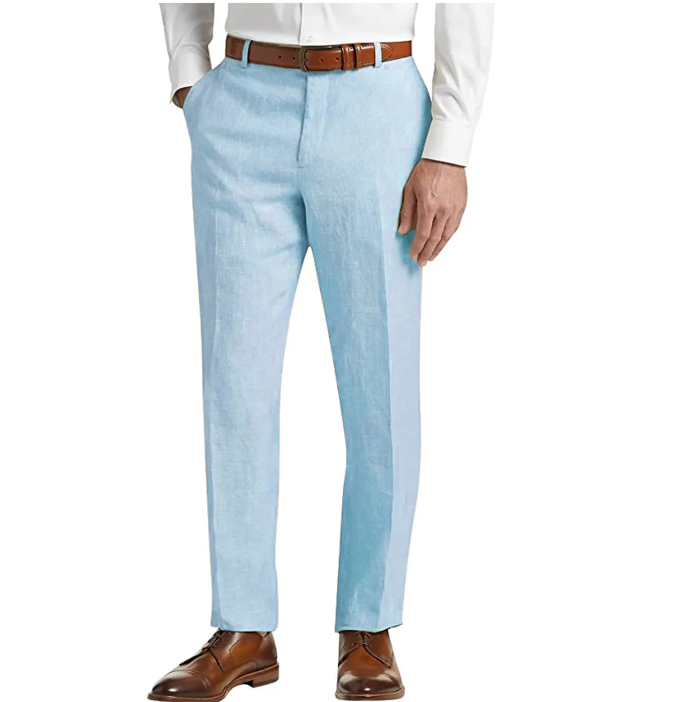 Formal Men's Suit Pants Cotton Linen Trousers For Wedding