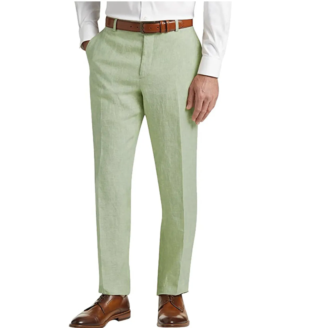 Formal Men's Suit Pants Cotton Linen Trousers For Wedding