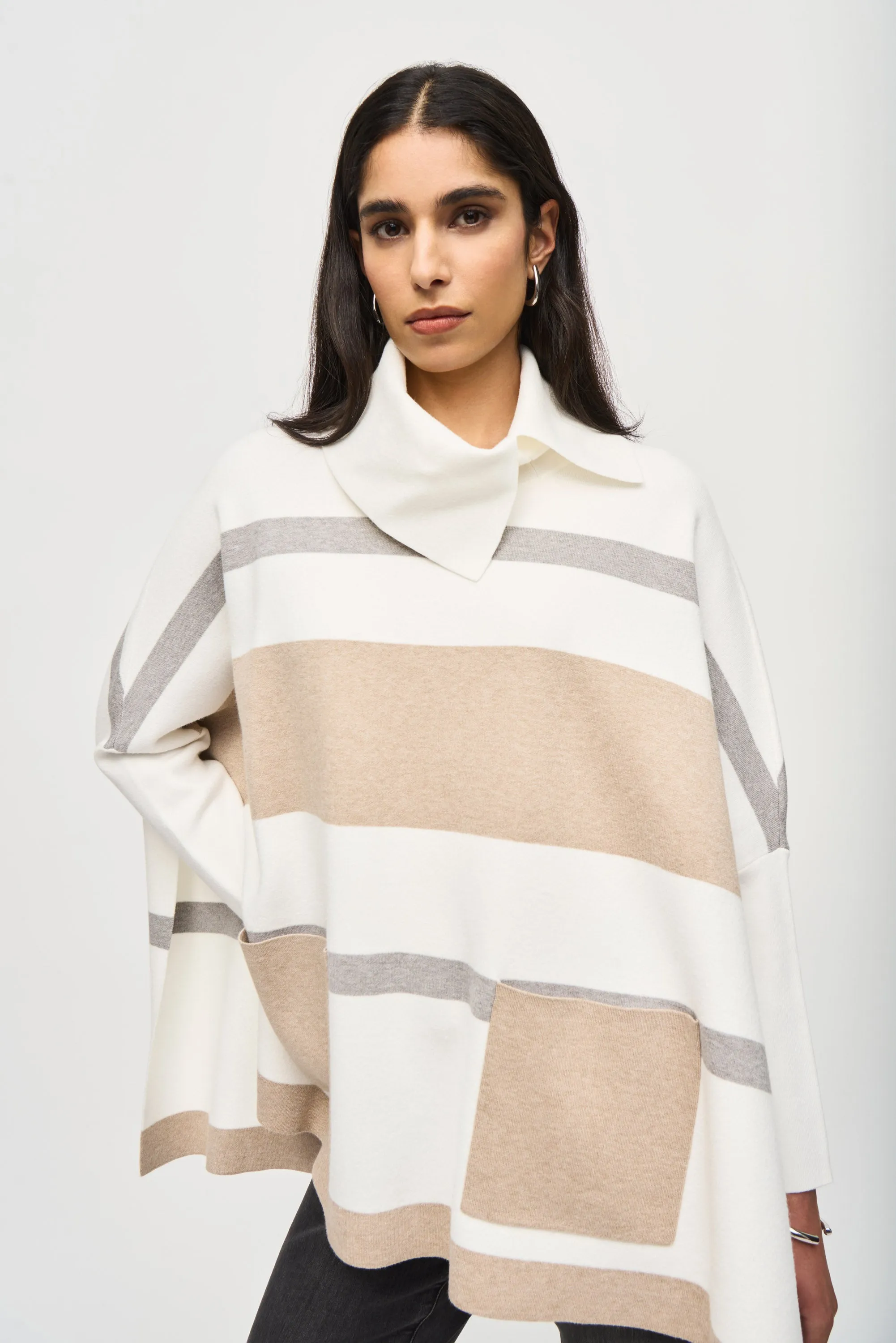 Jacquard Sweater Knit Poncho
243951