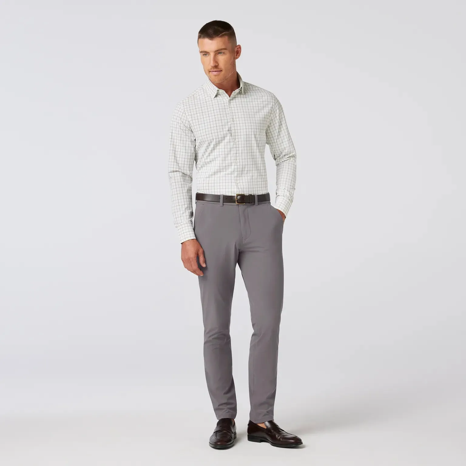 Leeward Dress Shirt in White Eric Plaid by Mizzen Main