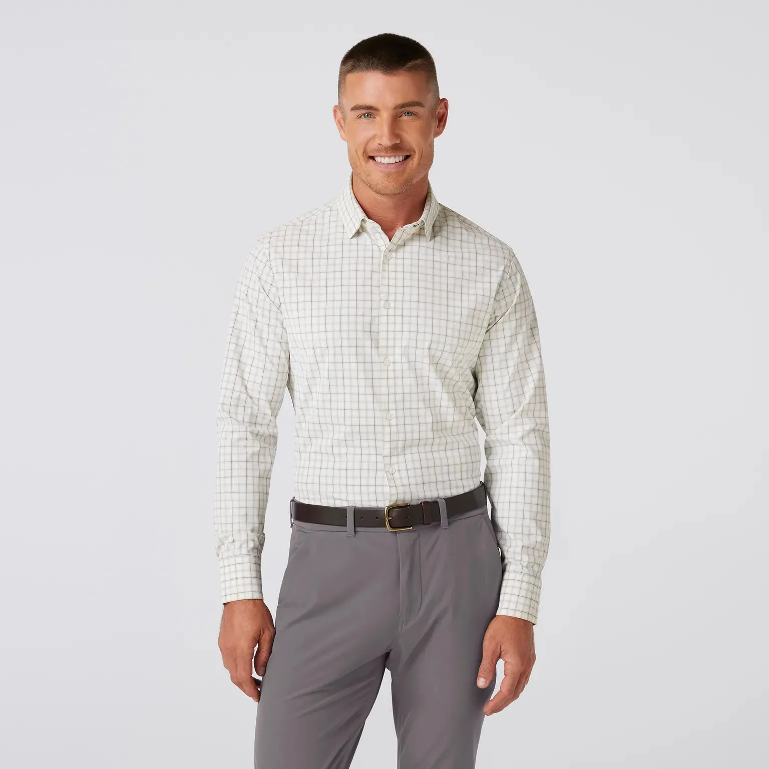 Leeward Dress Shirt in White Eric Plaid by Mizzen Main