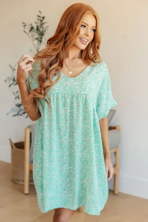 Lights Dolman Sleeve Dress in Mint Floral