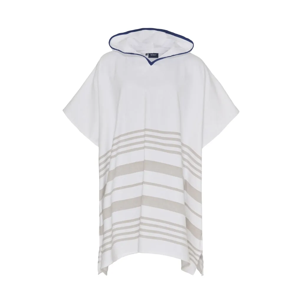 Malibu Beach Poncho - White / Sand