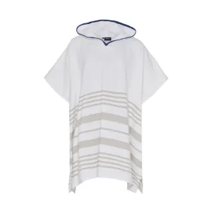 Malibu Beach Poncho - White / Sand