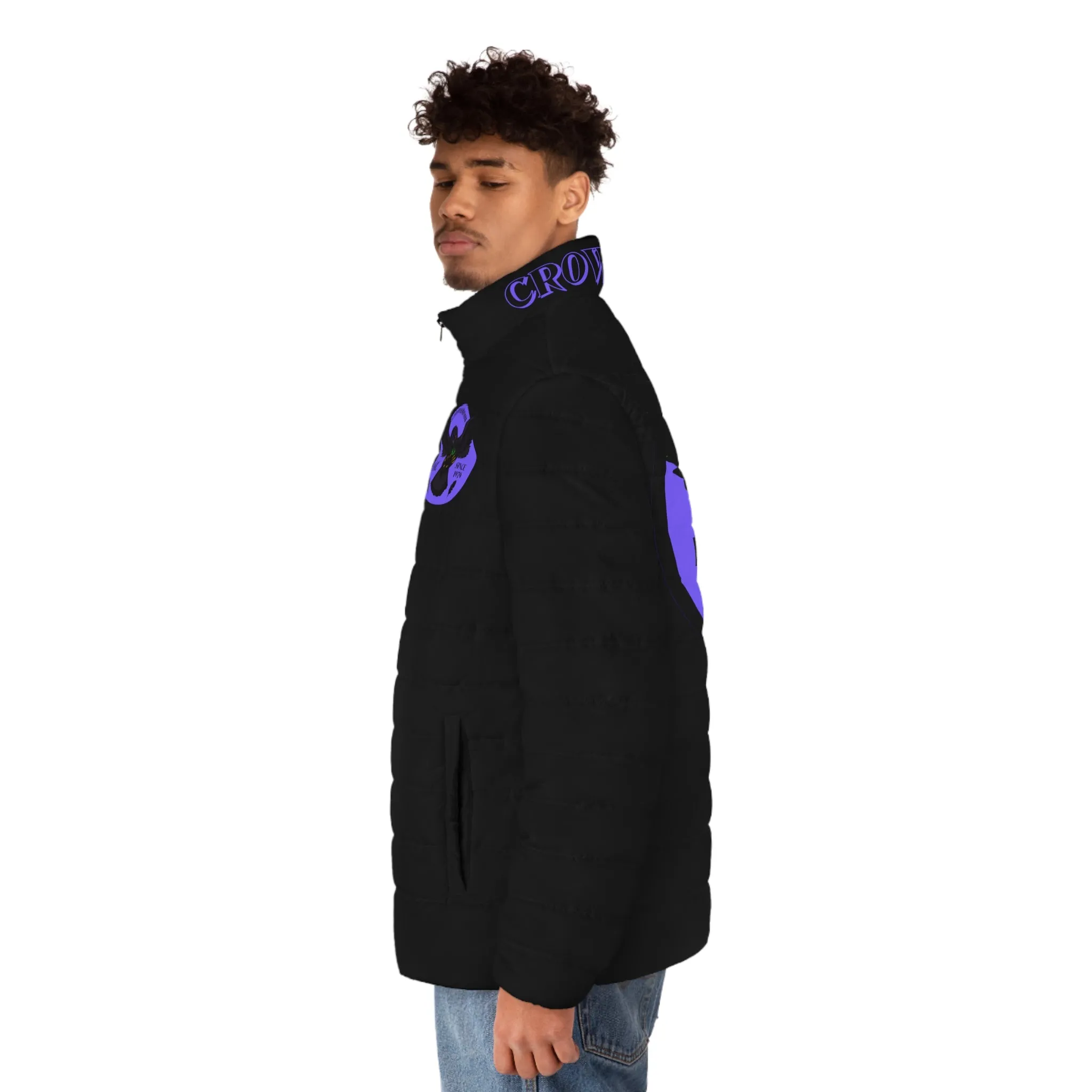 Men's 3rd GEN Puffer Jacket, BLACK W/ PURPLE LOGO