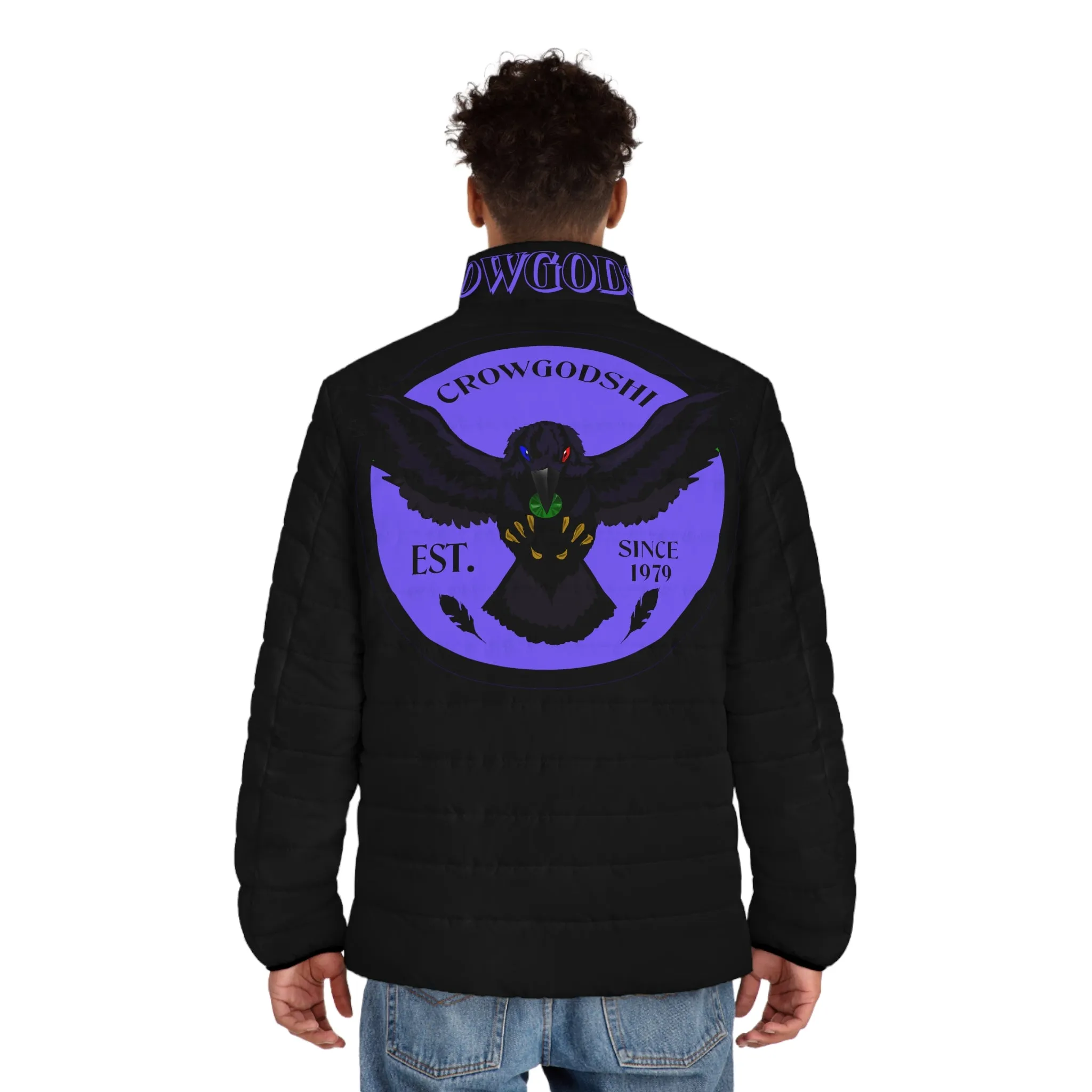 Men's 3rd GEN Puffer Jacket, BLACK W/ PURPLE LOGO