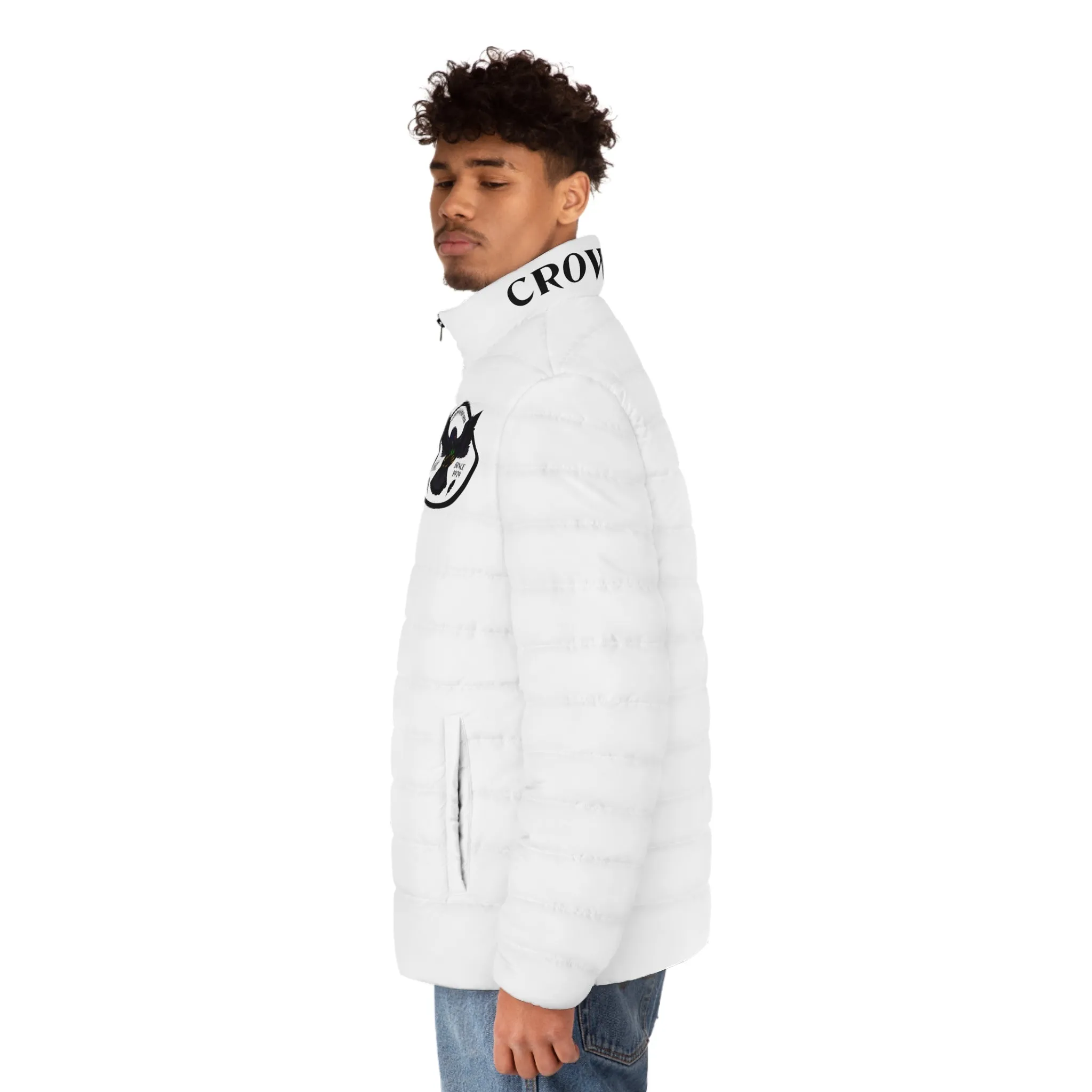 Men's CROWGODSHI Puffer Jacket, WHITE