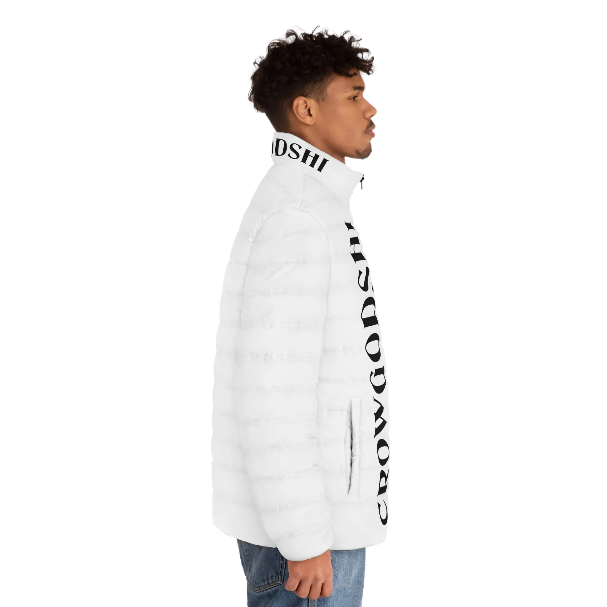 Men's CROWGODSHI Puffer Jacket, WHITE