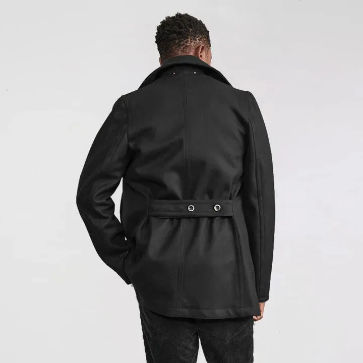 Men's Premium Black Wool Peacoat