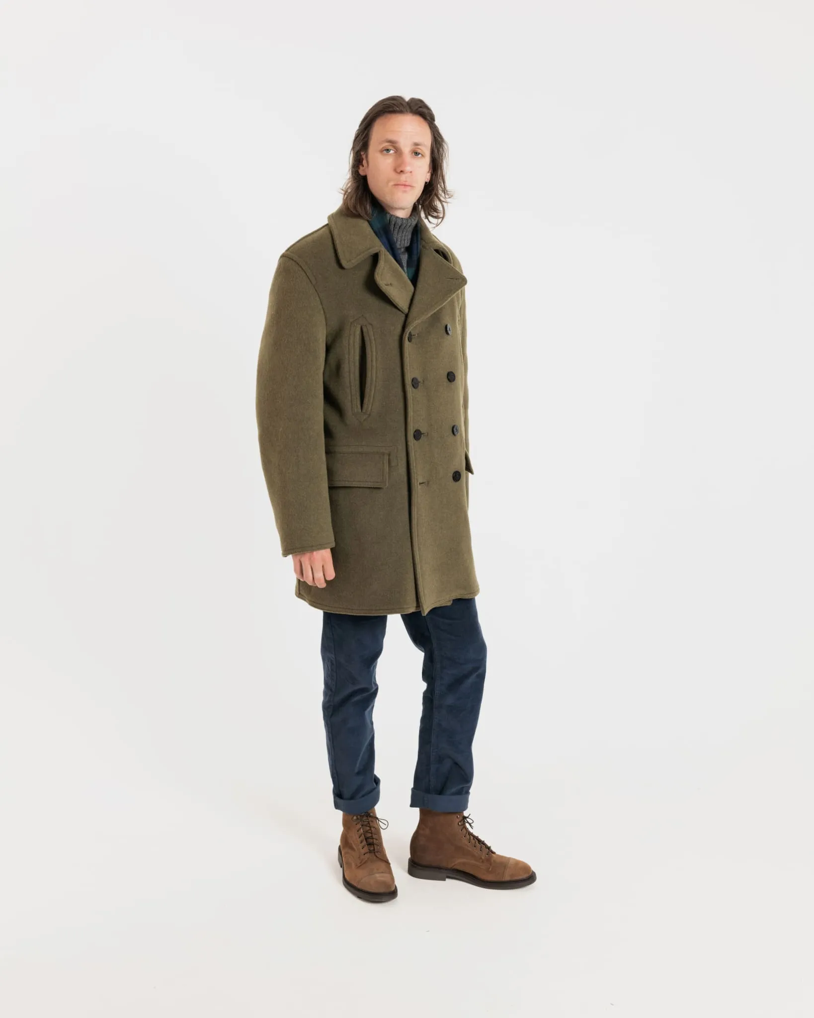 Oversized Peacoat Loden Check