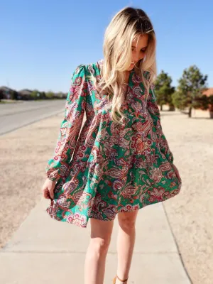 Paisley Pizazz Tiered Babydoll Dress