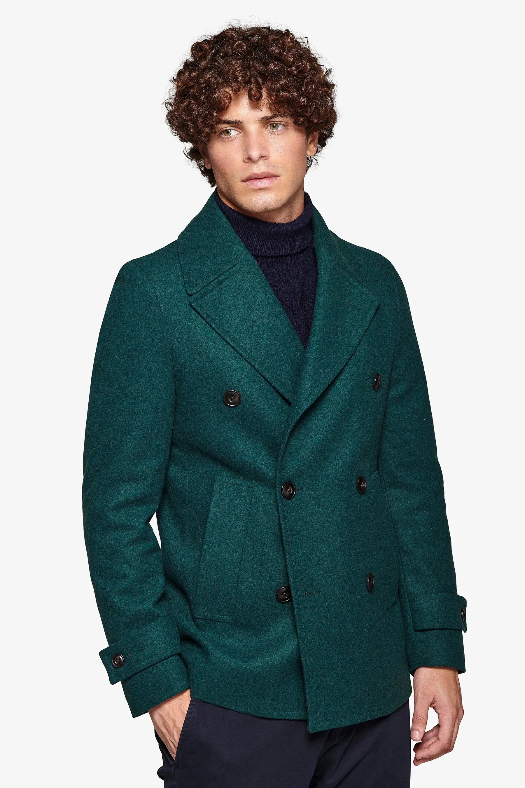 Peacoat doppiopetto ottanio