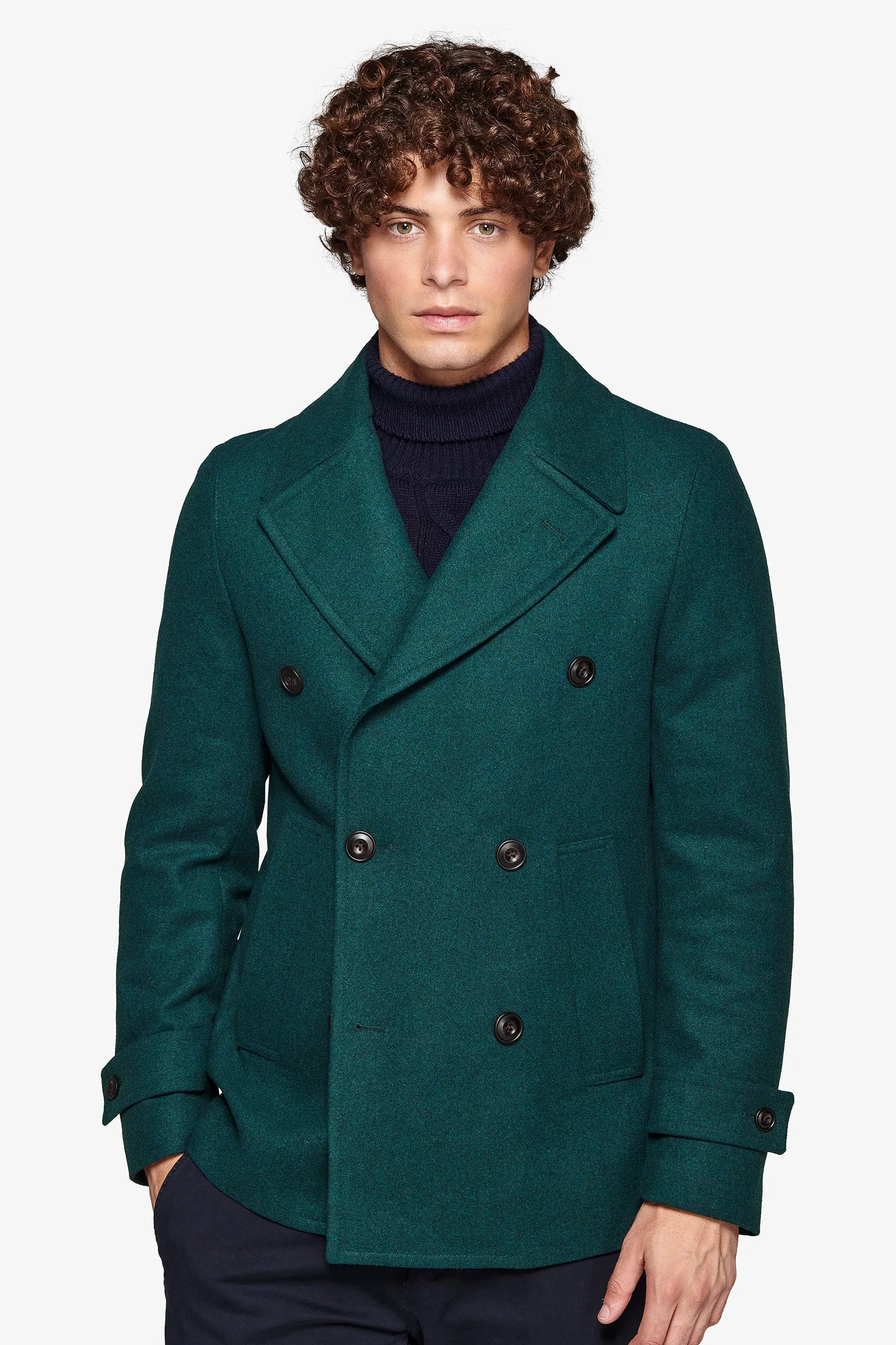 Peacoat doppiopetto ottanio