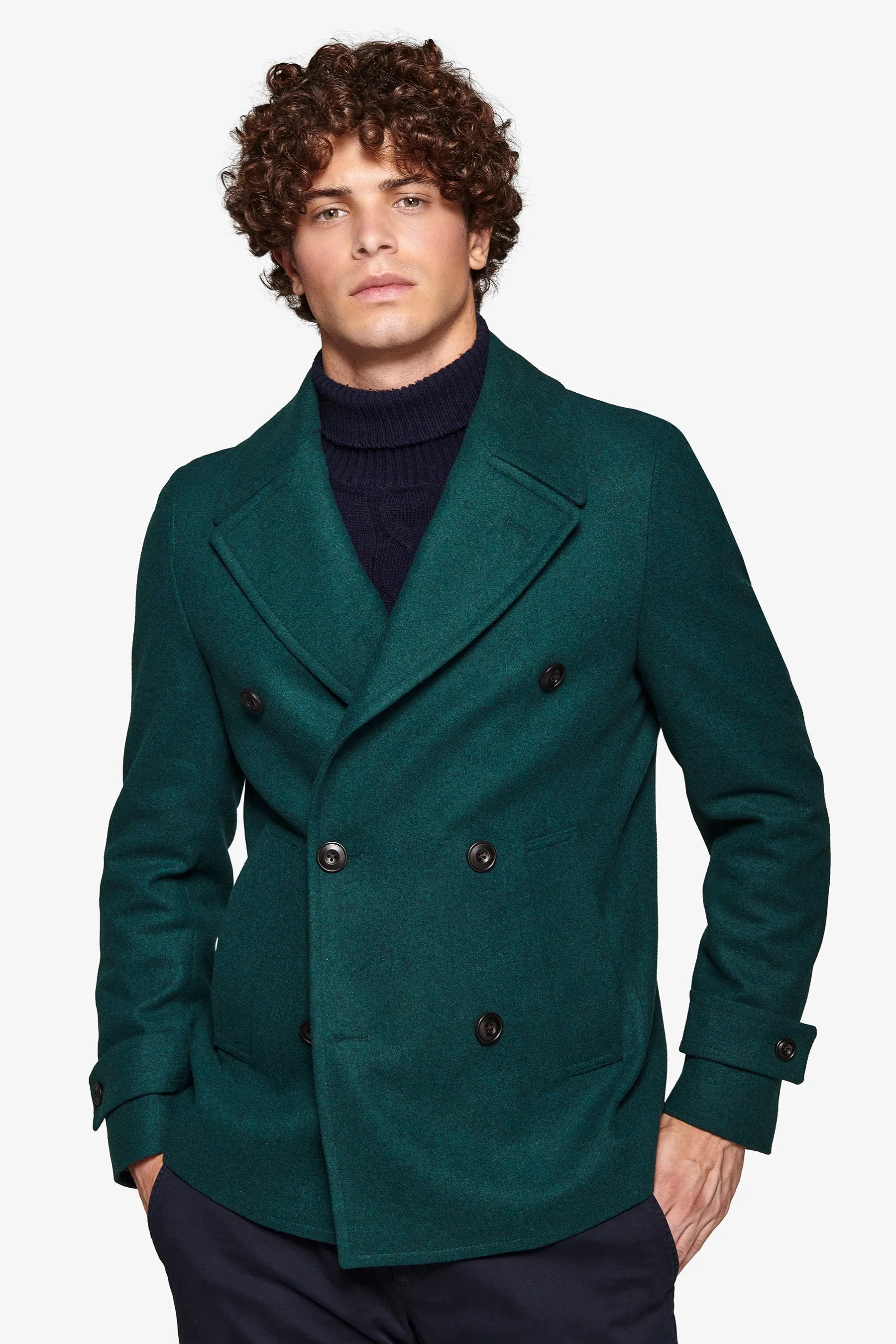 Peacoat doppiopetto ottanio