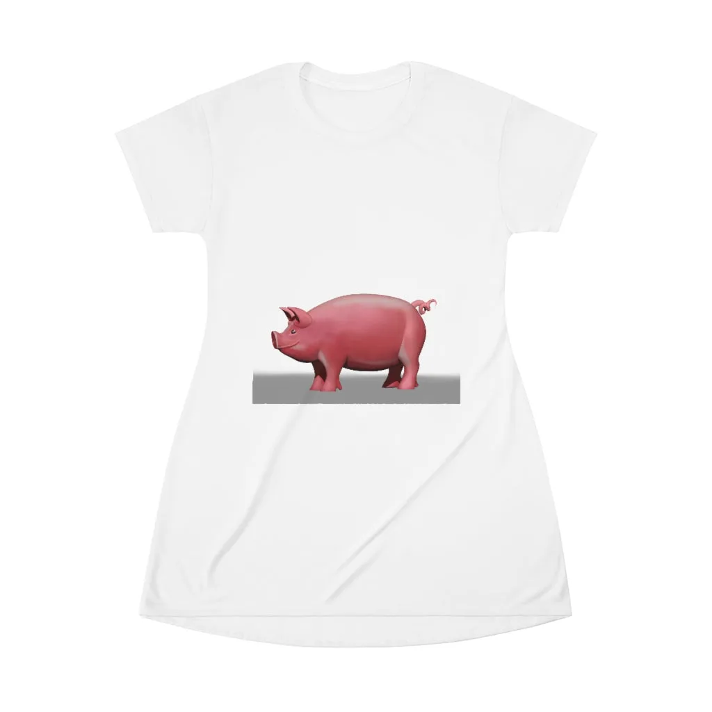 Pig All Over Print T-Shirt Dress