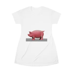 Pig All Over Print T-Shirt Dress