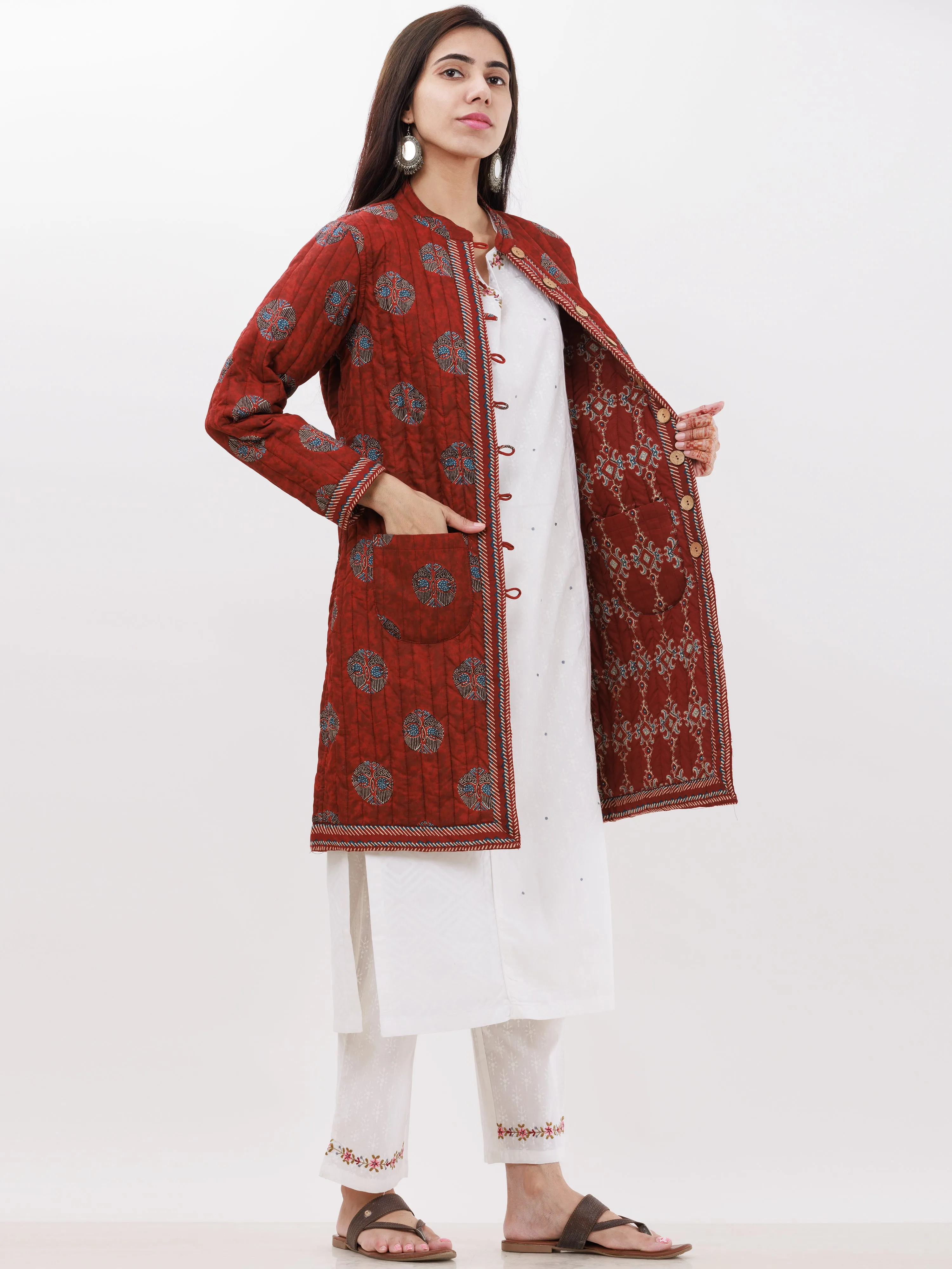 Shishir Mahar Ajrakh Quilted Reversible Jacket