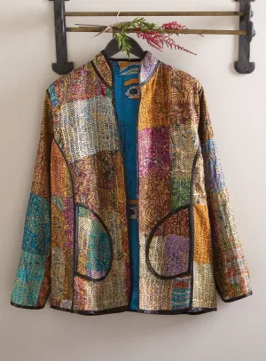 Silk and Gold Sari Patchwork Jacket