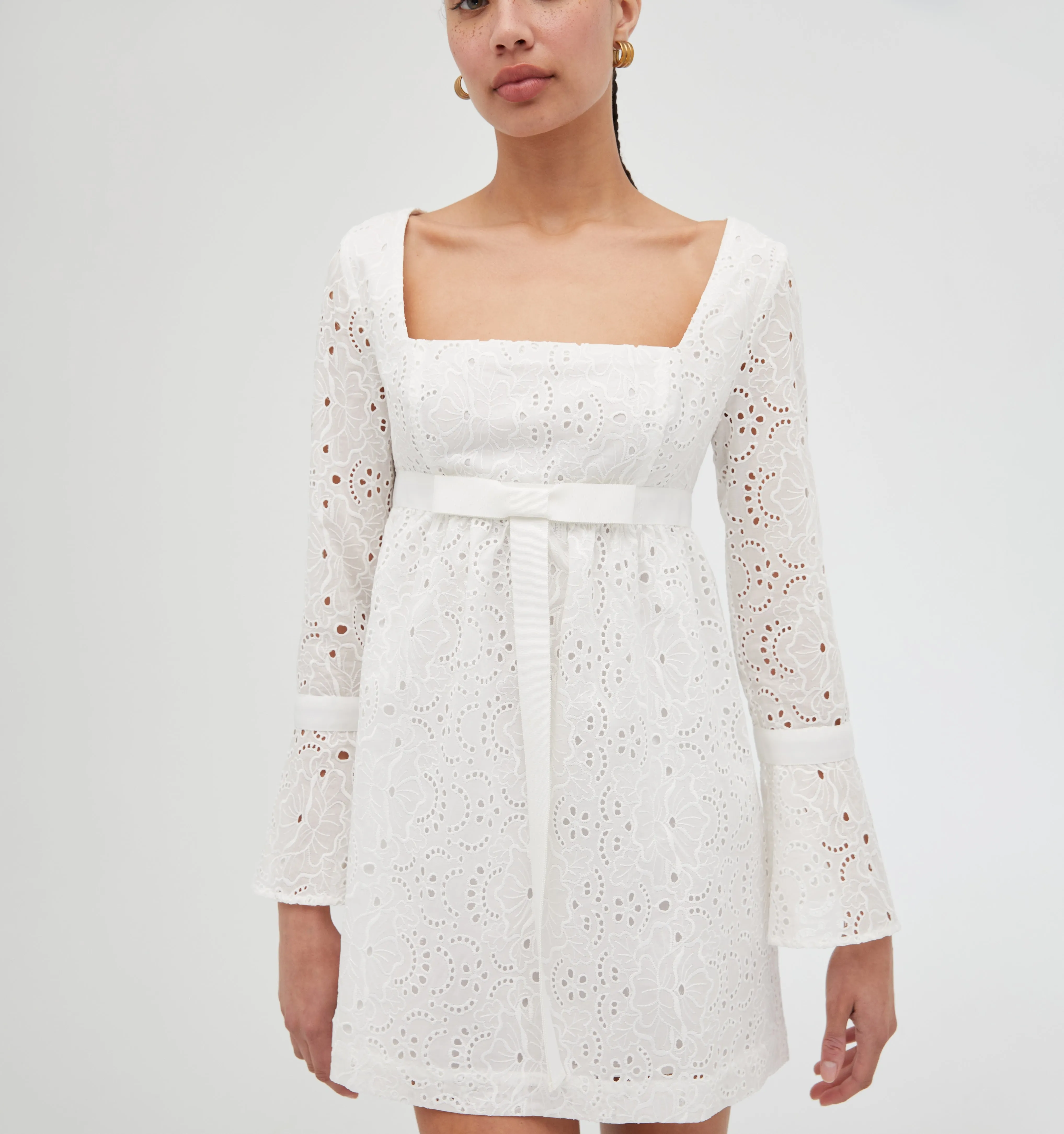 The Cosette Dress - White Broderie Anglaise