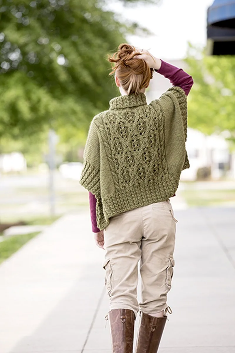 Universal Yarn Deluxe Cable Collection Patterns - Catawba River Poncho - PDF Download