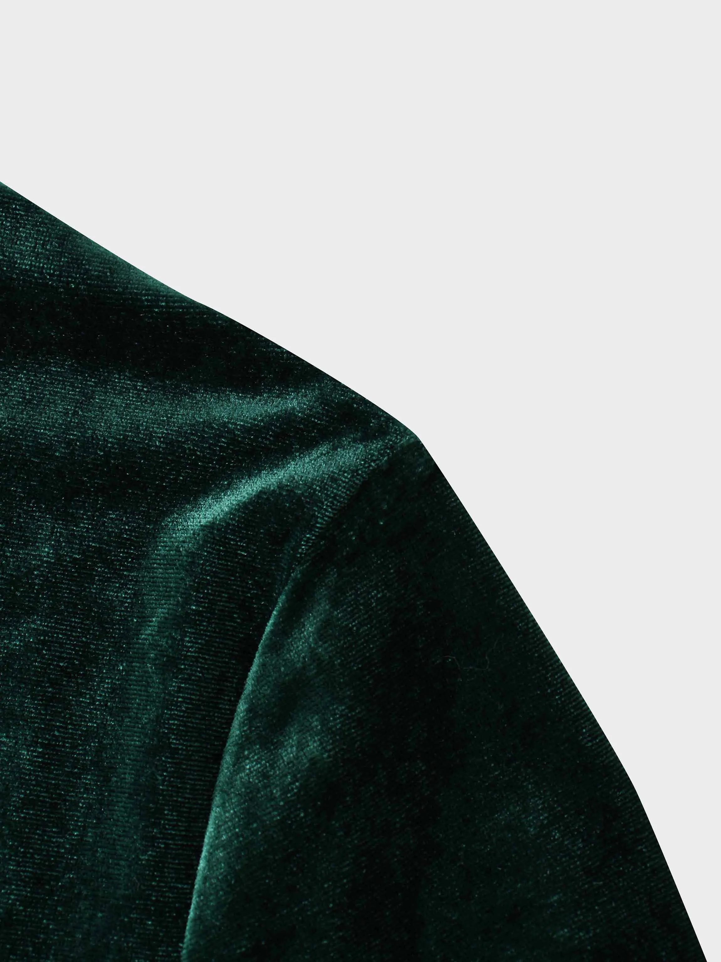 Velour Mock Neck Turtleneck-Emerald Green