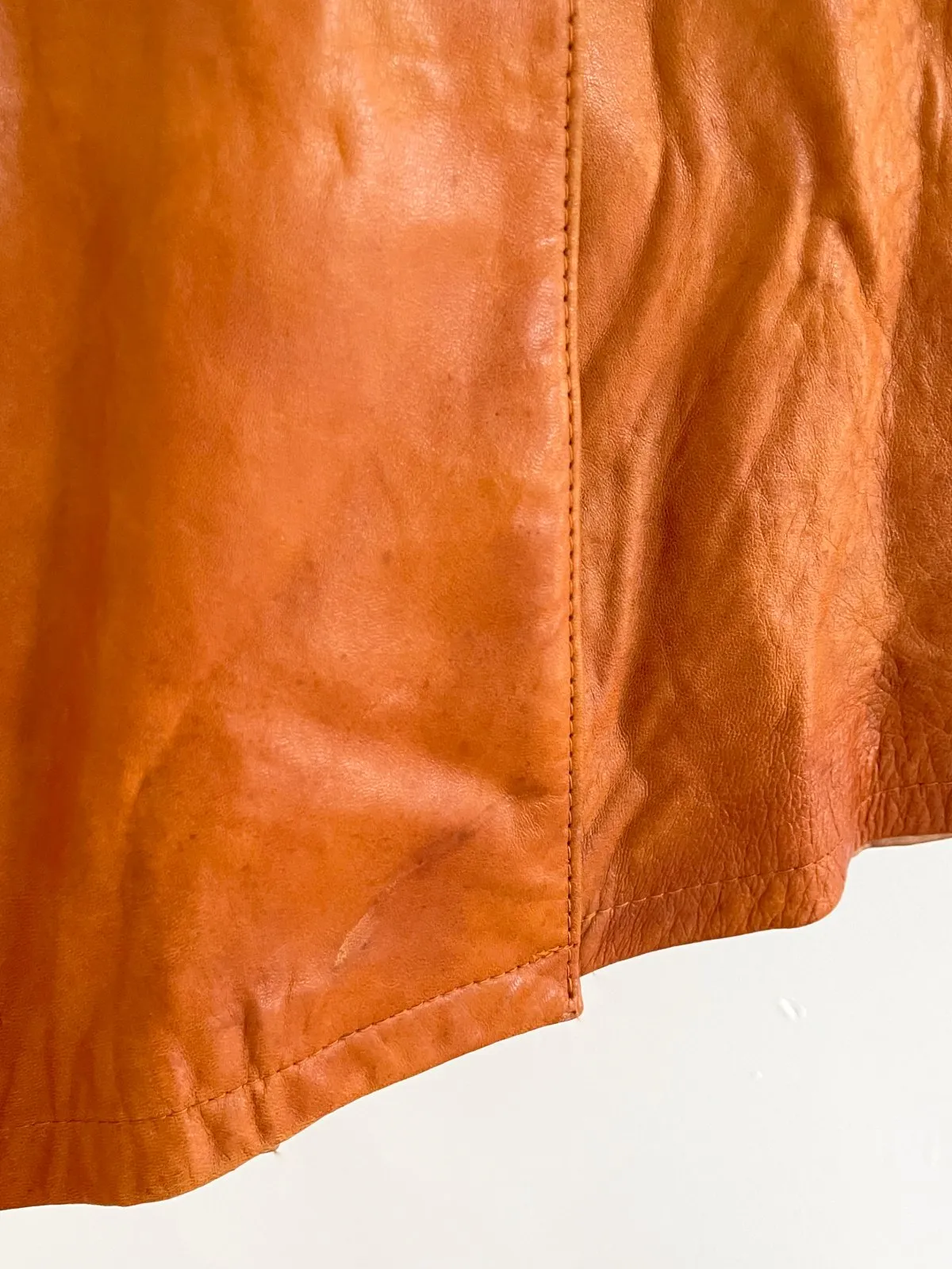 Vintage 70's Caramel Leather Coat