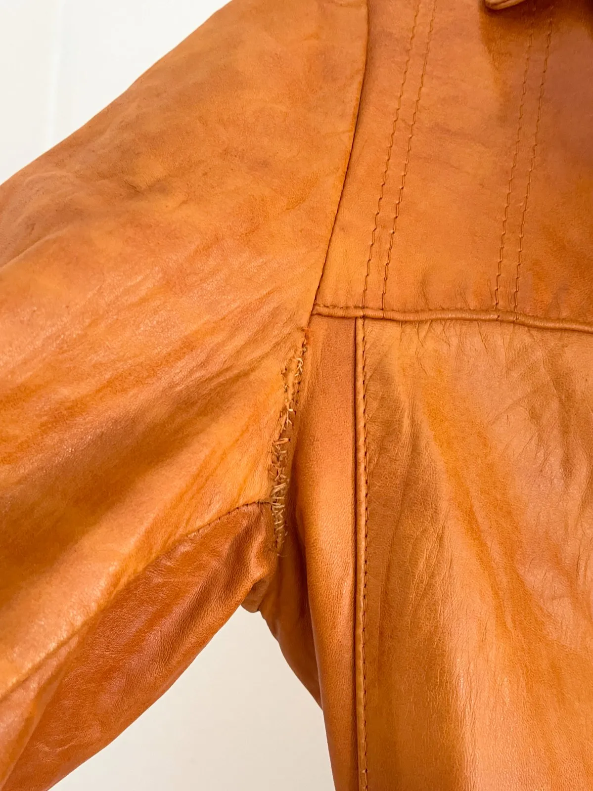 Vintage 70's Caramel Leather Coat