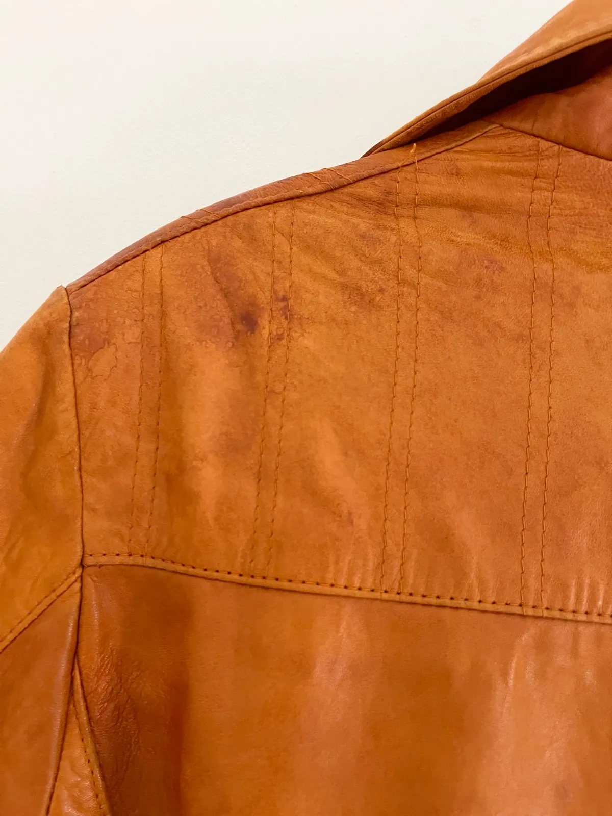 Vintage 70's Caramel Leather Coat