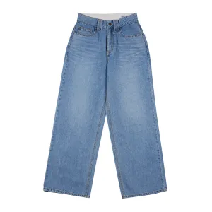 WMNS LOOSEFIT DENIM PANTS BLUE