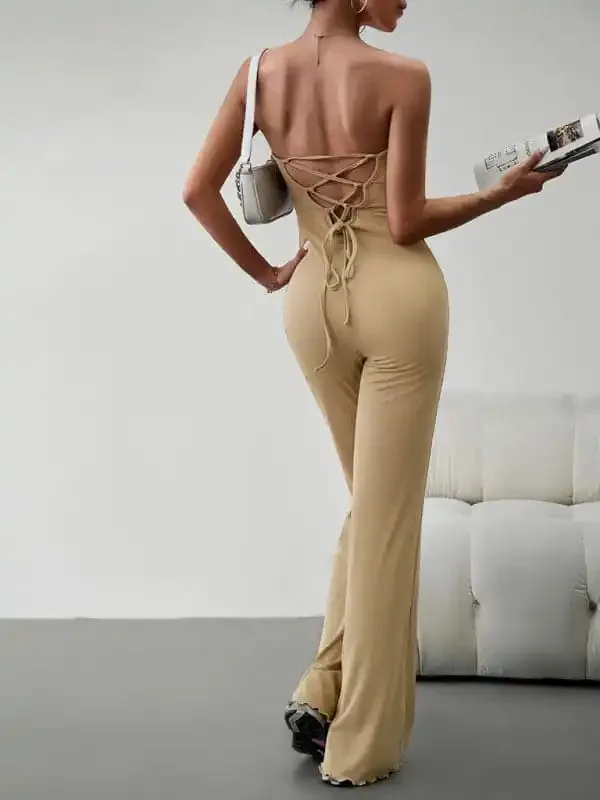 Women’s Elegant Temperament Slim Sexy Tube Top Jumpsuit