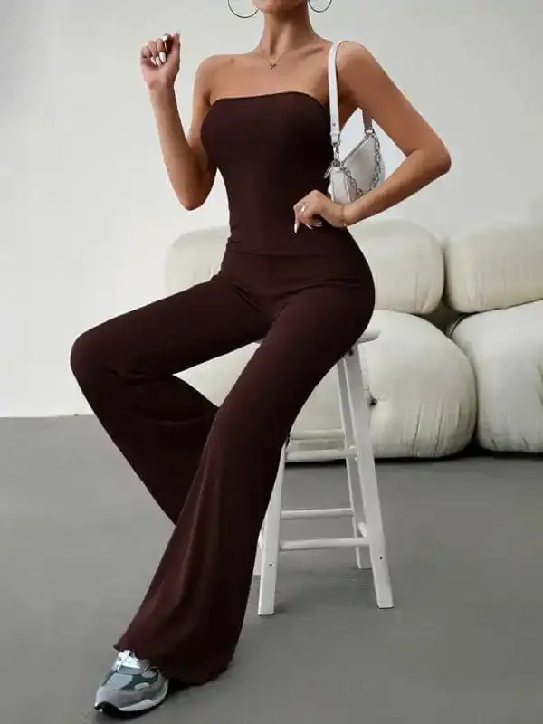 Women’s Elegant Temperament Slim Sexy Tube Top Jumpsuit