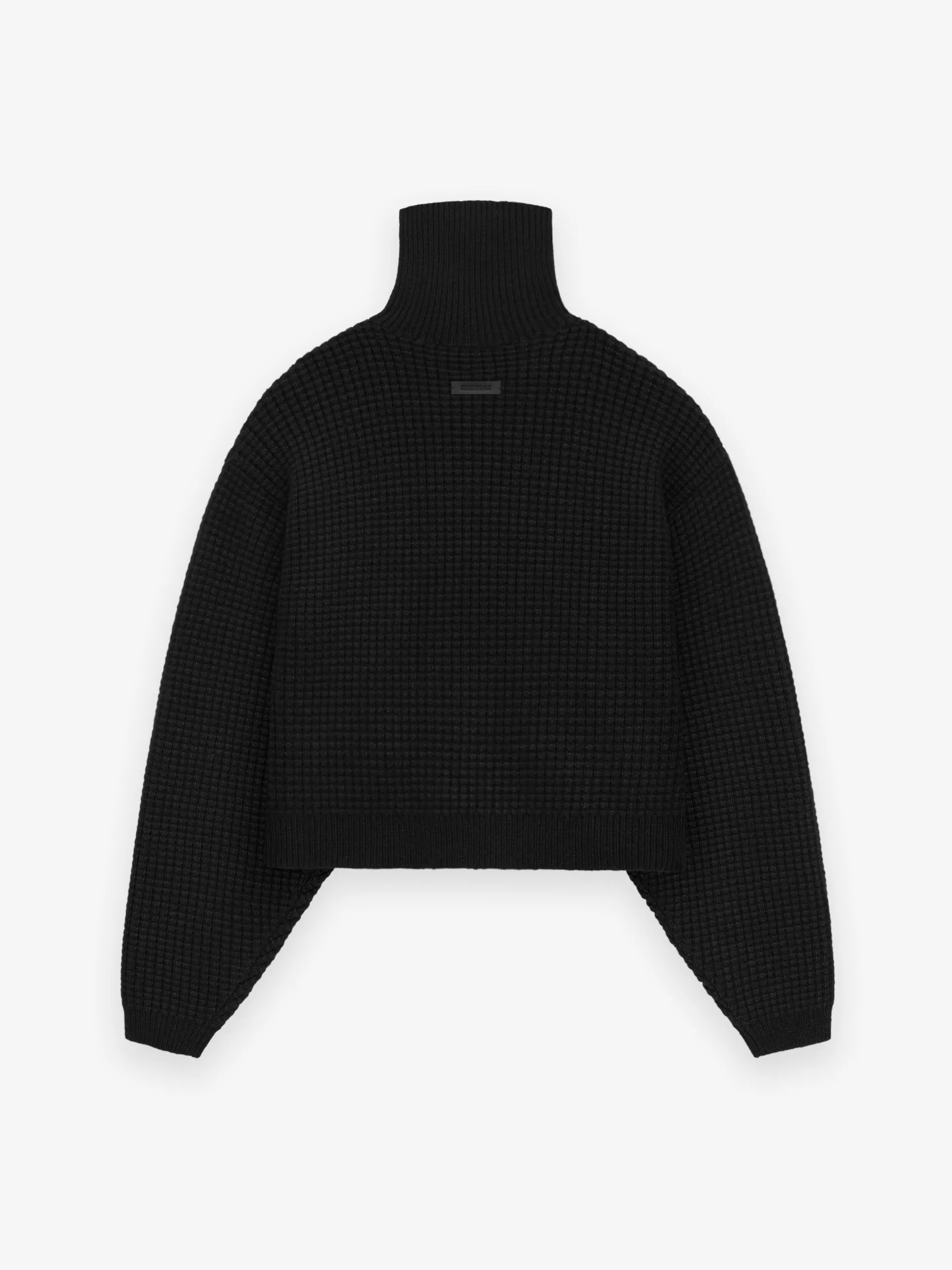 Womens Heavy Waffle Cropped Turtleneck