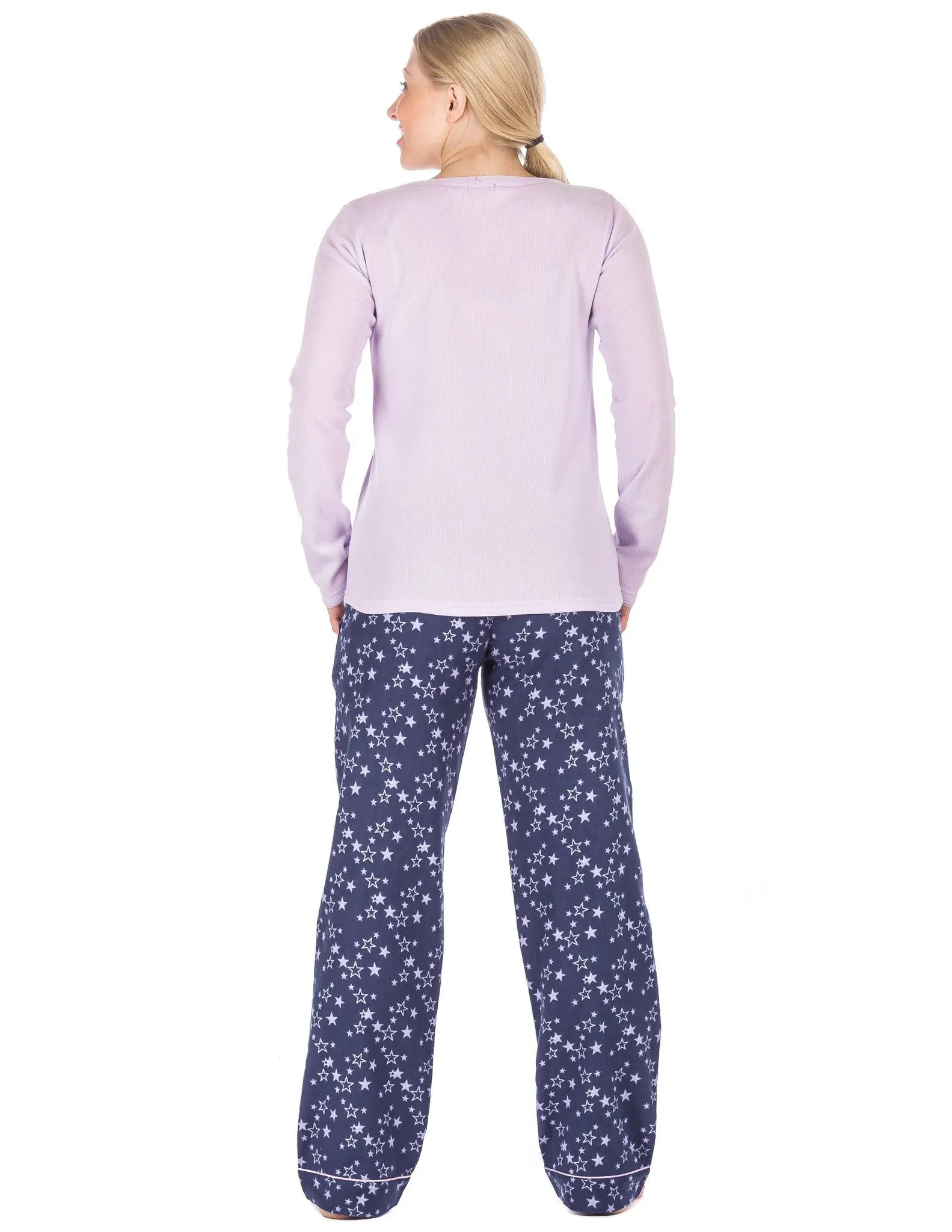 Womens Premium 100% Cotton Flannel Loungewear Set - Relaxed Fit