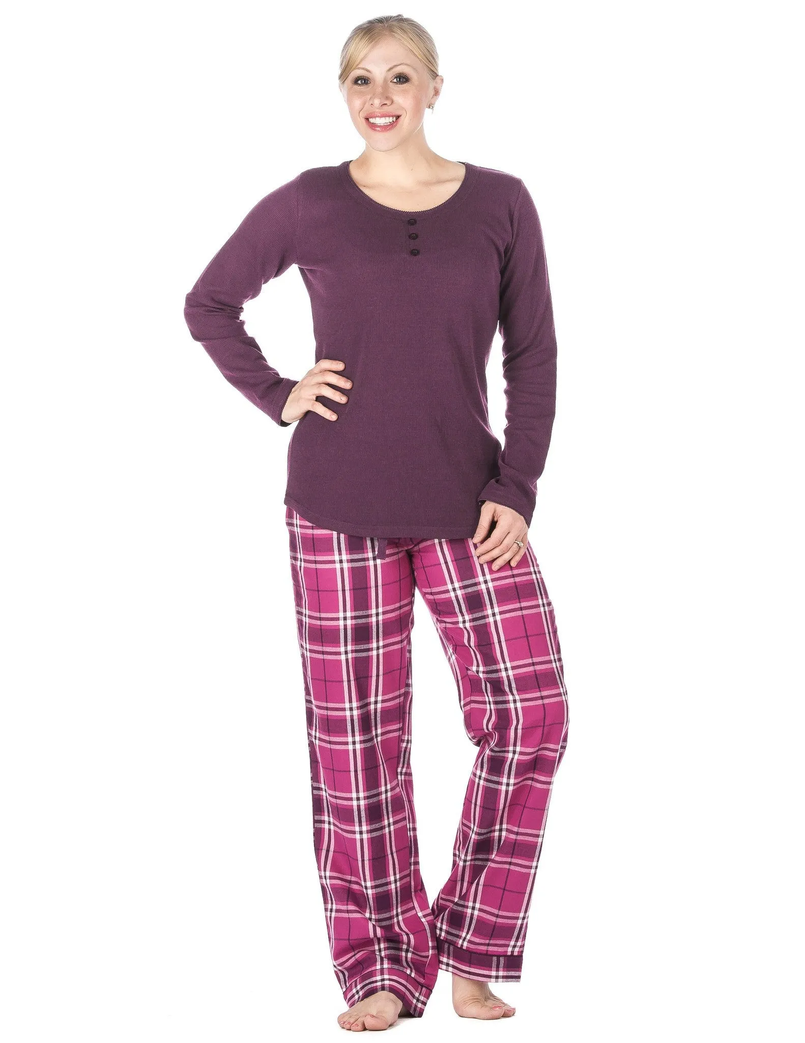 Womens Premium 100% Cotton Flannel Loungewear Set - Relaxed Fit