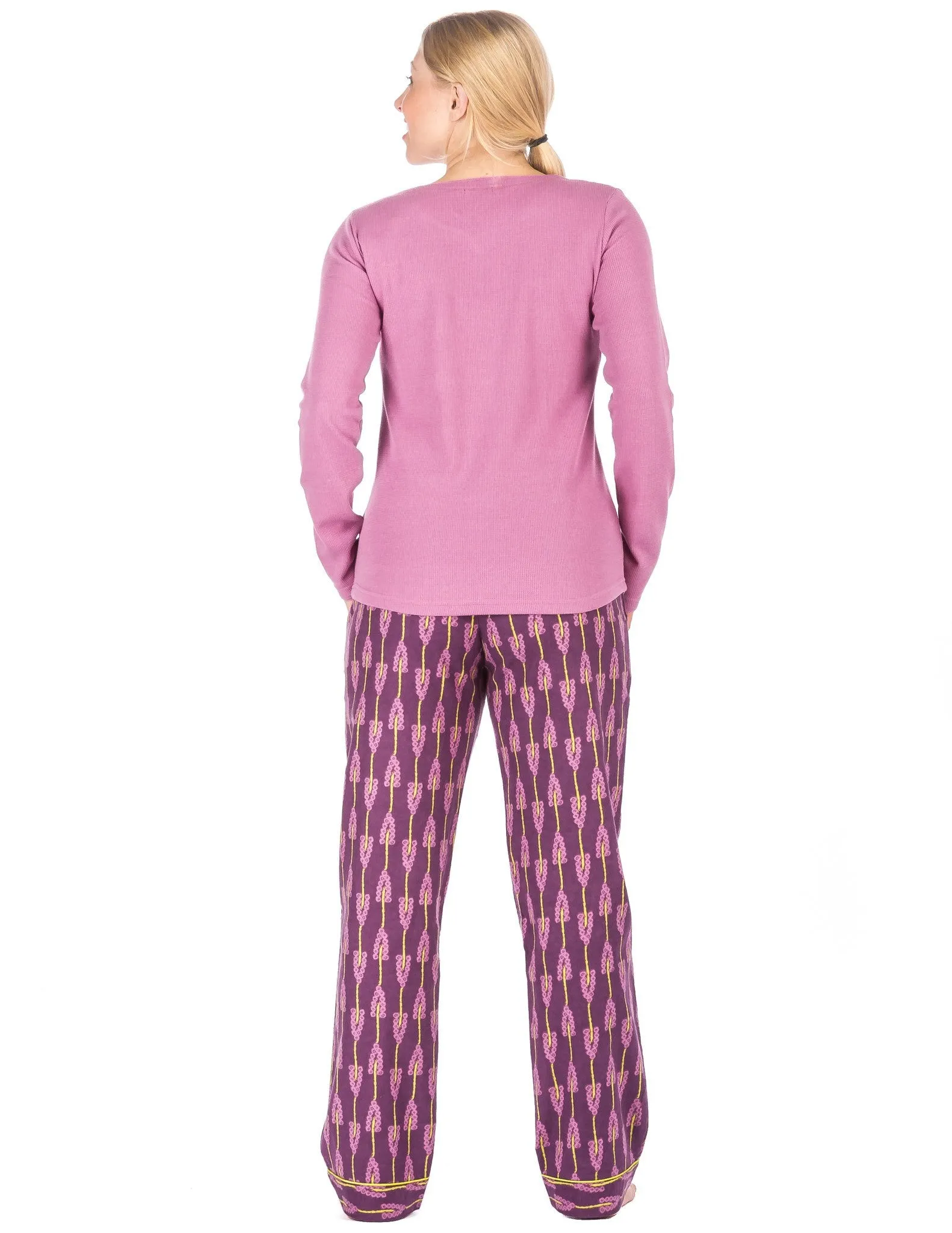 Womens Premium 100% Cotton Flannel Loungewear Set - Relaxed Fit